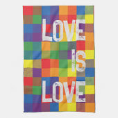 Rainbow Buffalo Check Pride Plaid Personaliseer Theedoek (Verticaal)