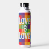 Rainbow Buffalo Check Pride Plaid Personaliseer Waterfles (Links)