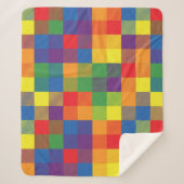 Rainbow Buffalo Check Pride Plaid Sherpa Deken (Voorkant)