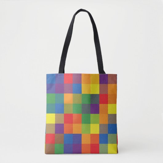 Rainbow Buffalo Check Pride Plaid Tote Bag (Voorkant)