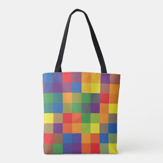 Rainbow Buffalo Check Pride Plaid Tote Bag (Achterkant)