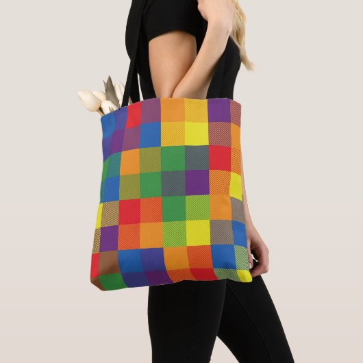 Rainbow Buffalo Check Pride Plaid Tote Bag (Dichtbij)