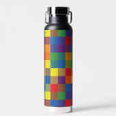 Rainbow Buffalo Check Pride Plaid Waterfles (Voorkant)