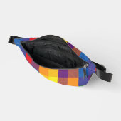 Rainbow Buffalo Check Pride Vlag Geplakt Kleurrijk Heuptasje (Open)