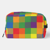 Rainbow Buffalo Check Pride Vlag Geplakt Kleurrijk Toilettasje (Achterkant)