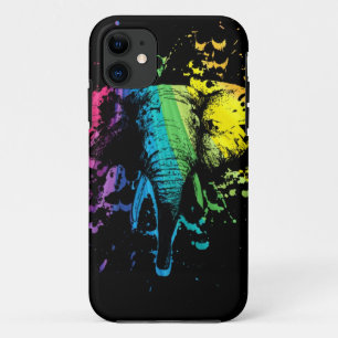 Rainbow Bull Elephant op Black Hoesje-Mate iPhone Case-Mate iPhone Case