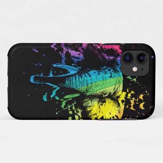 Rainbow Bull Elephant op Black Hoesje-Mate iPhone Case-Mate iPhone Case (Achterkant (horizontaal))