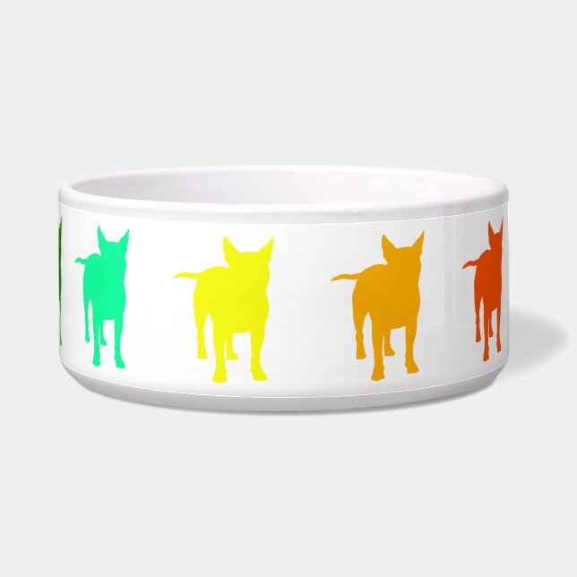 Rainbow Bull Terrier Pet Bowl Voerbakje (Rechts)