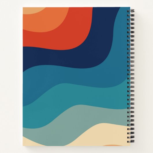 Rainbow Bullet Journal Swirl Retro Waves Notitieboek (Achterkant)