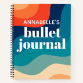 Rainbow Bullet Journal Swirl Retro Waves Notitieboek (Voorkant)