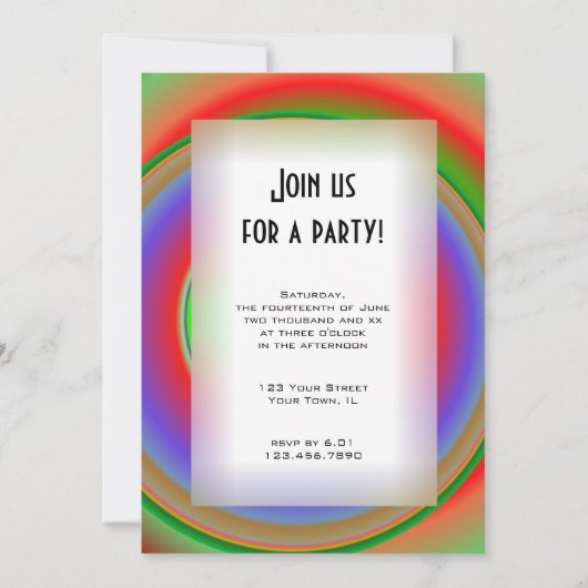 Rainbow Bullseye All Purpose Party Kaart (Voorkant)