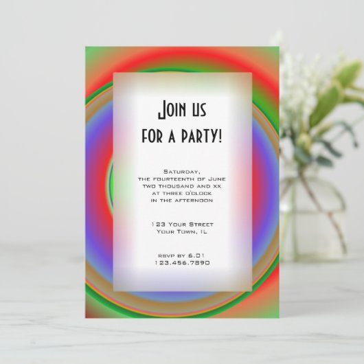 Rainbow Bullseye All Purpose Party Kaart (Staand voorkant)