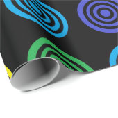 Rainbow Bullseye Black Wrapping Paper Cadeaupapier (Rol Hoek)