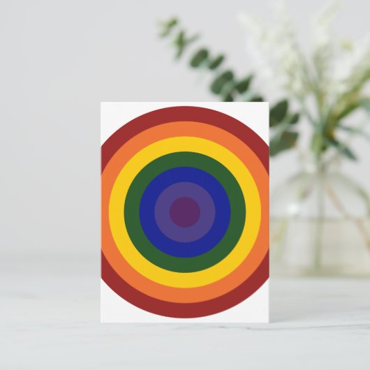 Rainbow Bullseye Briefkaart (Staand voorkant)