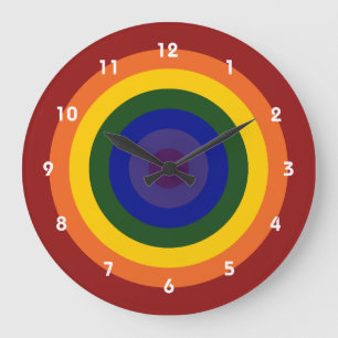 Rainbow Bullseye Clock Grote Klok