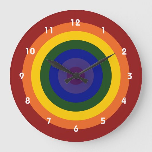 Rainbow Bullseye Clock Grote Klok (Voorkant)