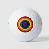 Rainbow Bullseye LGBT Pride Golfballen (Voorkant)