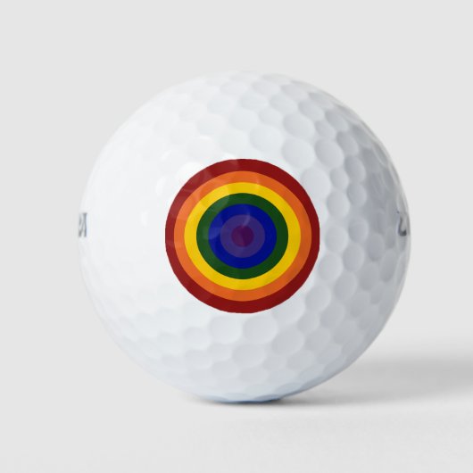 Rainbow Bullseye LGBT Pride Golfballen (Voorkant)