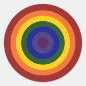 Rainbow Bullseye LGBT Ronde Sticker (Voorkant)