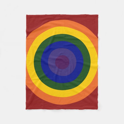 Rainbow Bullseye Pattern Fleece Deken (Voorkant)