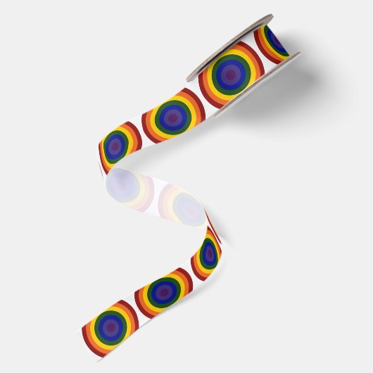 Rainbow Bullseye Pattern Satijnen Lint (Achterkant)