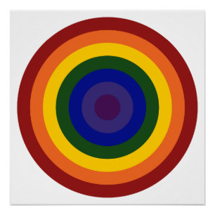 Rainbow Bullseye Perfect Poster