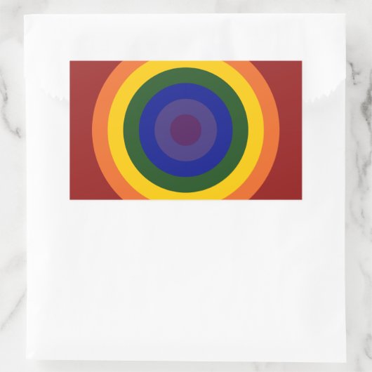 Rainbow Bullseye Rechthoekige Sticker (Tas)