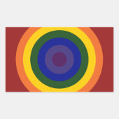 Rainbow Bullseye Rechthoekige Sticker (Voorkant)