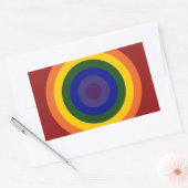 Rainbow Bullseye Rechthoekige Sticker (Envelop)