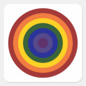 Rainbow Bullseye Vierkante Sticker (Voorkant)