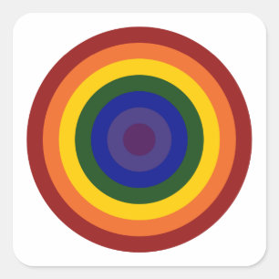 Rainbow Bullseye Vierkante Sticker