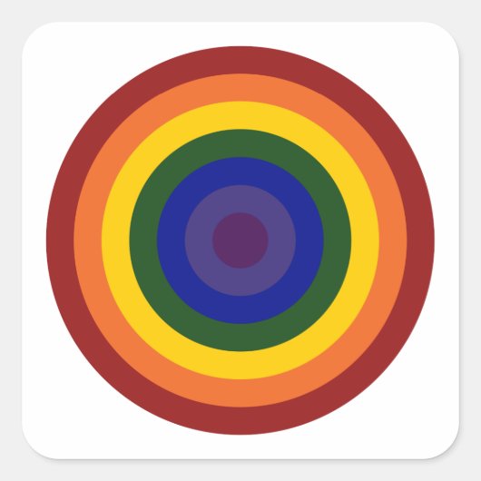 Rainbow Bullseye Vierkante Sticker (Voorkant)
