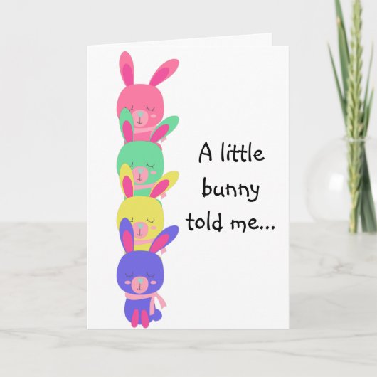 Rainbow Bunnies Easter Feestdagen Kaart (Voorkant)