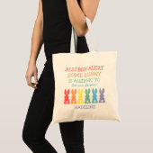 Rainbow Bunnies Food Allergy Alert Persoonlijk Tote Bag (Voorkant (product))