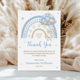 Rainbow Bunny Balloon Baby shower Bedankt