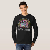Rainbow Bunny Gnome Rabbit Eggs Hunting Happy East T-shirt (Voorkant volledig)