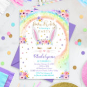 Rainbow Bunny Invitation Bunny Birthday Kaart