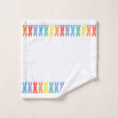 Rainbow Bunny Pattern Kinder Monogram Bad Handdoek (Wasdoekje)