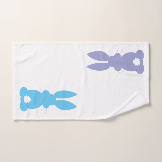 Rainbow Bunny Pattern Kinder Monogram Bad Handdoek (Handdoek)