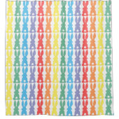 Rainbow Bunny Rabbits Silhouette Cute Kinderen Douchegordijn (Voorkant)