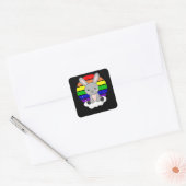 Rainbow Bunny Sweet Rabbits for Children Vierkante Sticker (Envelop)