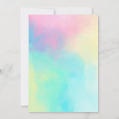 Rainbow Bunny Waterverf Floral Bunny Birthday Kaart (Achterkant)