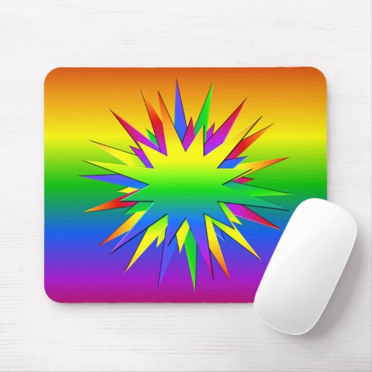 Rainbow Burst mousepad Muismat (Met muis)