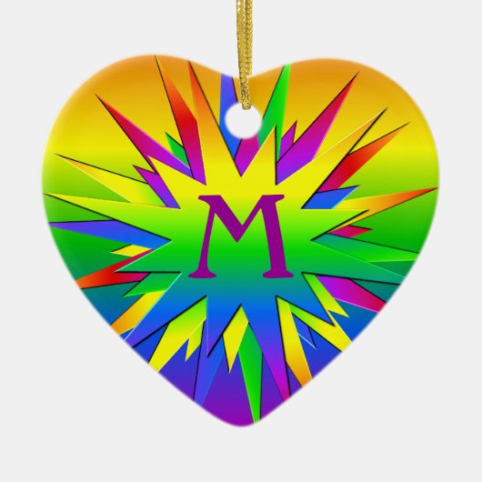 Rainbow Burst Ornament, aanpassen Keramisch Ornament (Voorkant)