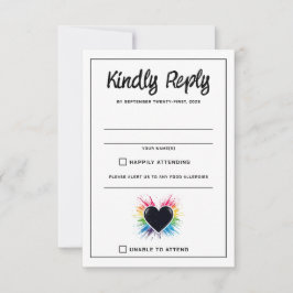 Rainbow Burst RSVP-kaart RSVP Kaartje
