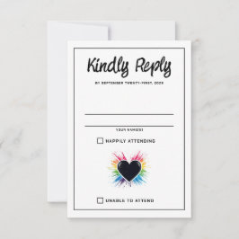 Rainbow Burst RSVP-kaart RSVP Kaartje