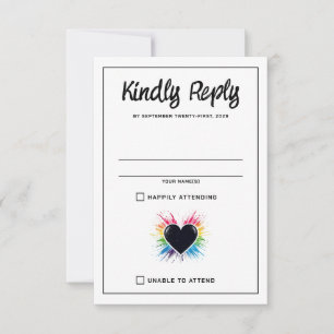 Rainbow Burst RSVP-kaart RSVP Kaartje