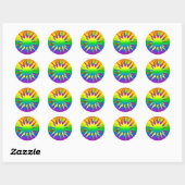 Rainbow Burst-stickers Ronde Sticker (Vel)