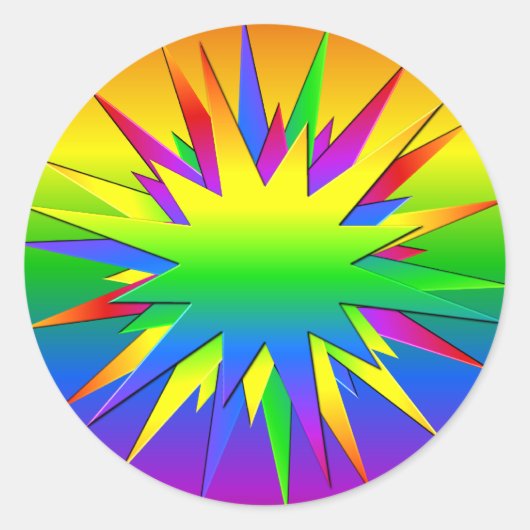 Rainbow Burst-stickers Ronde Sticker (Voorkant)