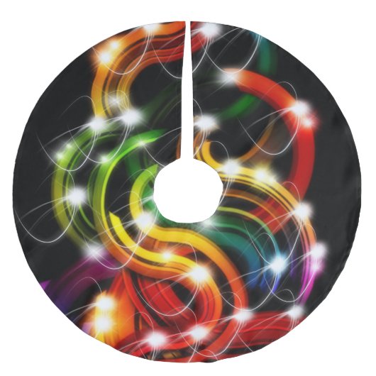RAINBOW BURST SWIRLS CHRISTMAS TREE SKIRT KERSTBOOM ROK (Voorkant)